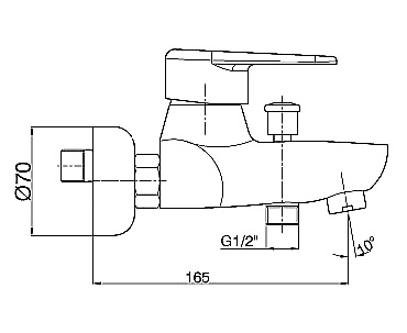 Смеситель GPD Tigra MBB110 для ванны с душем