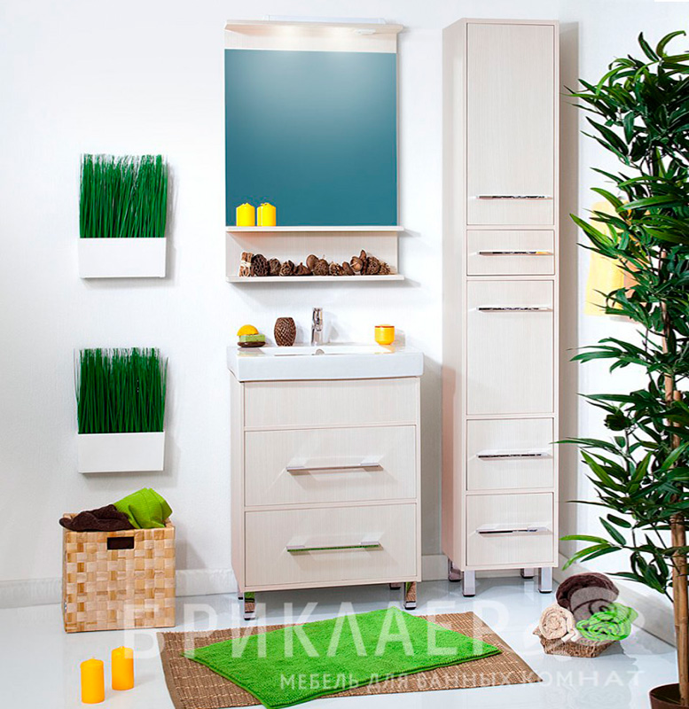 Мебель для ванной Бриклаер Чили 60 светлая лиственница