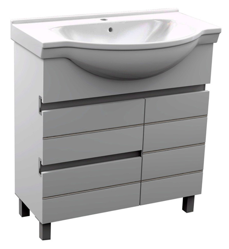 Тумба с раковиной Aquanet Доминика 80 белая