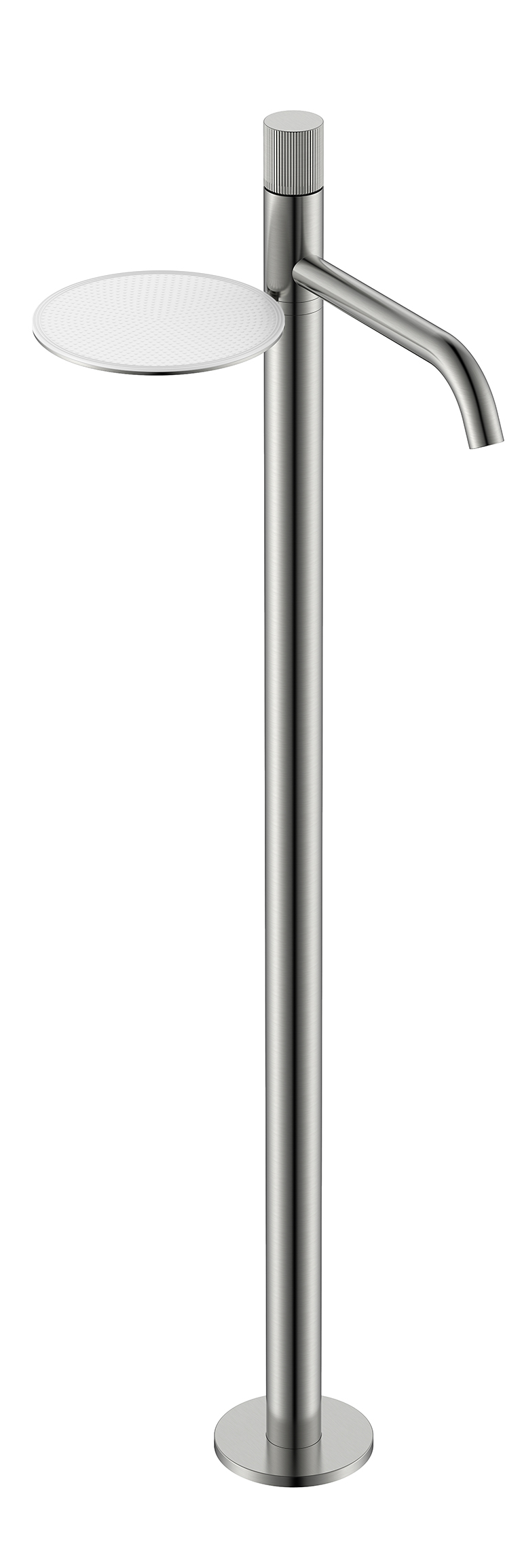 Смеситель Boheme STICK напольный для умыв. Nikel Brush с ручкой LINEA 120-NB.3