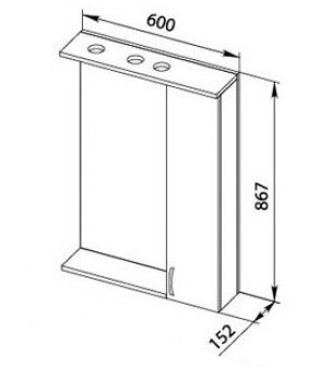 Зеркало-шкаф Aquanet Донна 60 беленый дуб