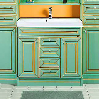 Тумба с раковиной Misty Vena 90 салатовая патина