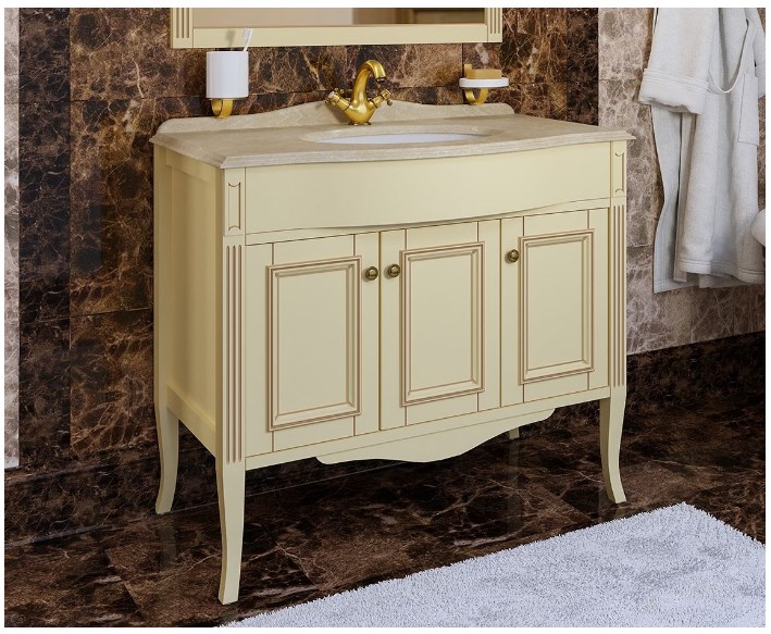 Тумба с раковиной Timo Aura 90 M-R avorio/bronze