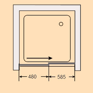 Душевая дверь в нишу Provex S-Lite 0007-SN-05-GL R 120 см