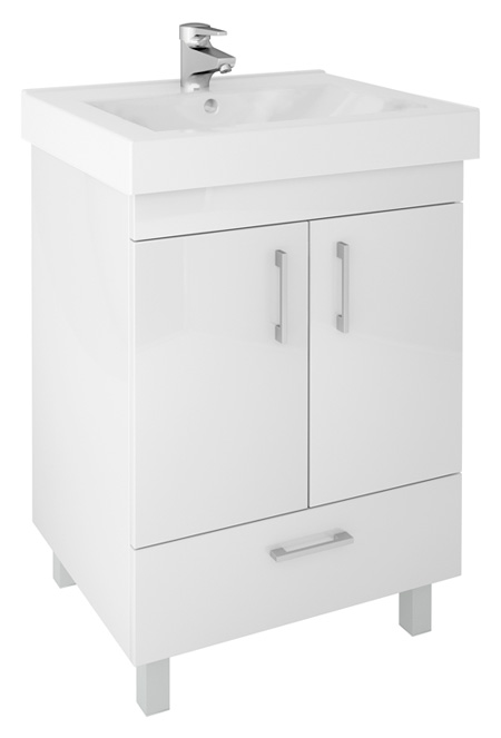 Тумба с раковиной Cezar Unicus 60 белая нижний ящик