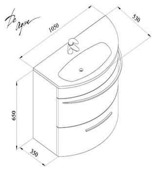Тумба с раковиной De Aqua Эскалада 100 L