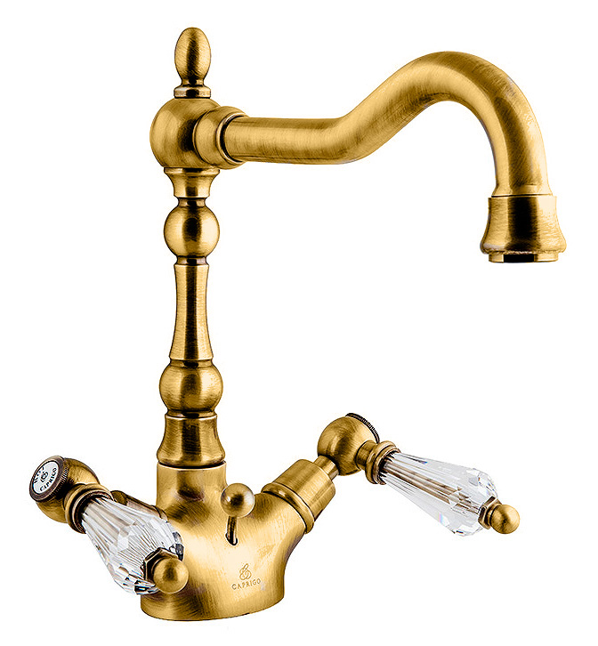 Смеситель Caprigo Adria Swarovski 01-025-oro для раковины