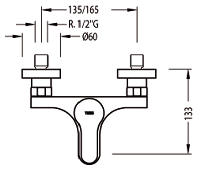 Смеситель Tres B-tres 1.39.170 для ванны с душем