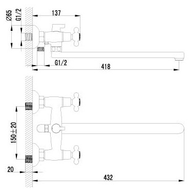 Смеситель Lemark Standard LM2112C универсальный