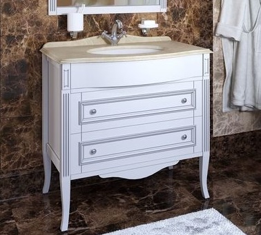 Тумба с раковиной Timo Aura 90 M-V bianco/silver