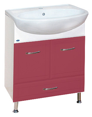 Тумба с раковиной Misty Уют 60  с нижним ящиком бордо