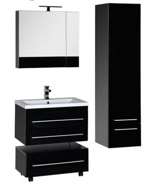 Тумба Aquanet Нота 75 подкатная черная