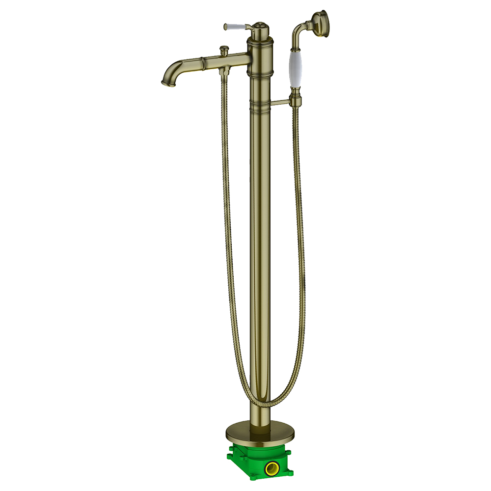 Смеситель напольный для ванны с душем Timo Arisa 5300/02Y-CR антик