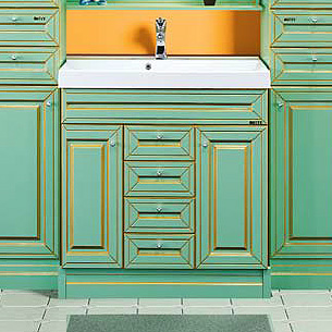 Тумба с раковиной Misty Vena 75 салатовая патина