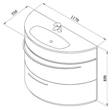 Тумба с раковиной De Aqua Эскалада 117 напольная