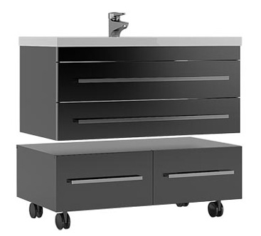 Тумба Aquanet Верона 100 подкатная черная