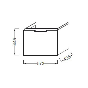Тумба с раковиной Jacob Delafon Reve 60 белый бриллиант 1 ящик