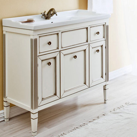 Тумба с раковиной Caprigo Альбион 100 BIANCO Light Vintage