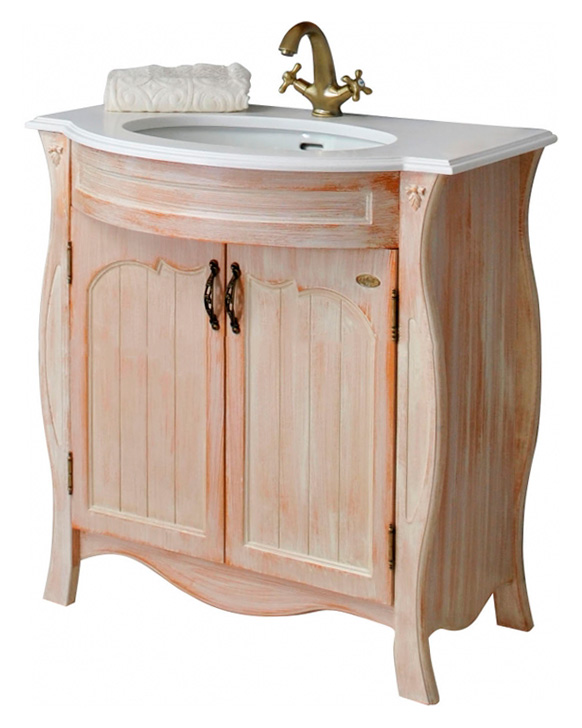 Тумба с раковиной Атолл Ривьера apricot (персик)