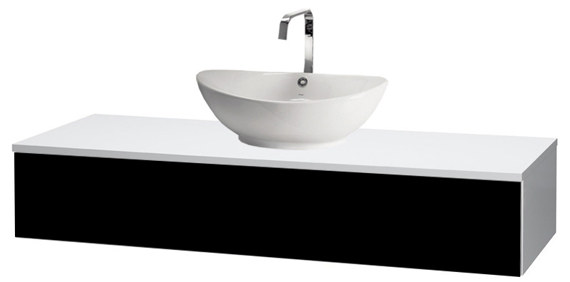 Тумба с раковиной Dreja Top S 120 черный глянец