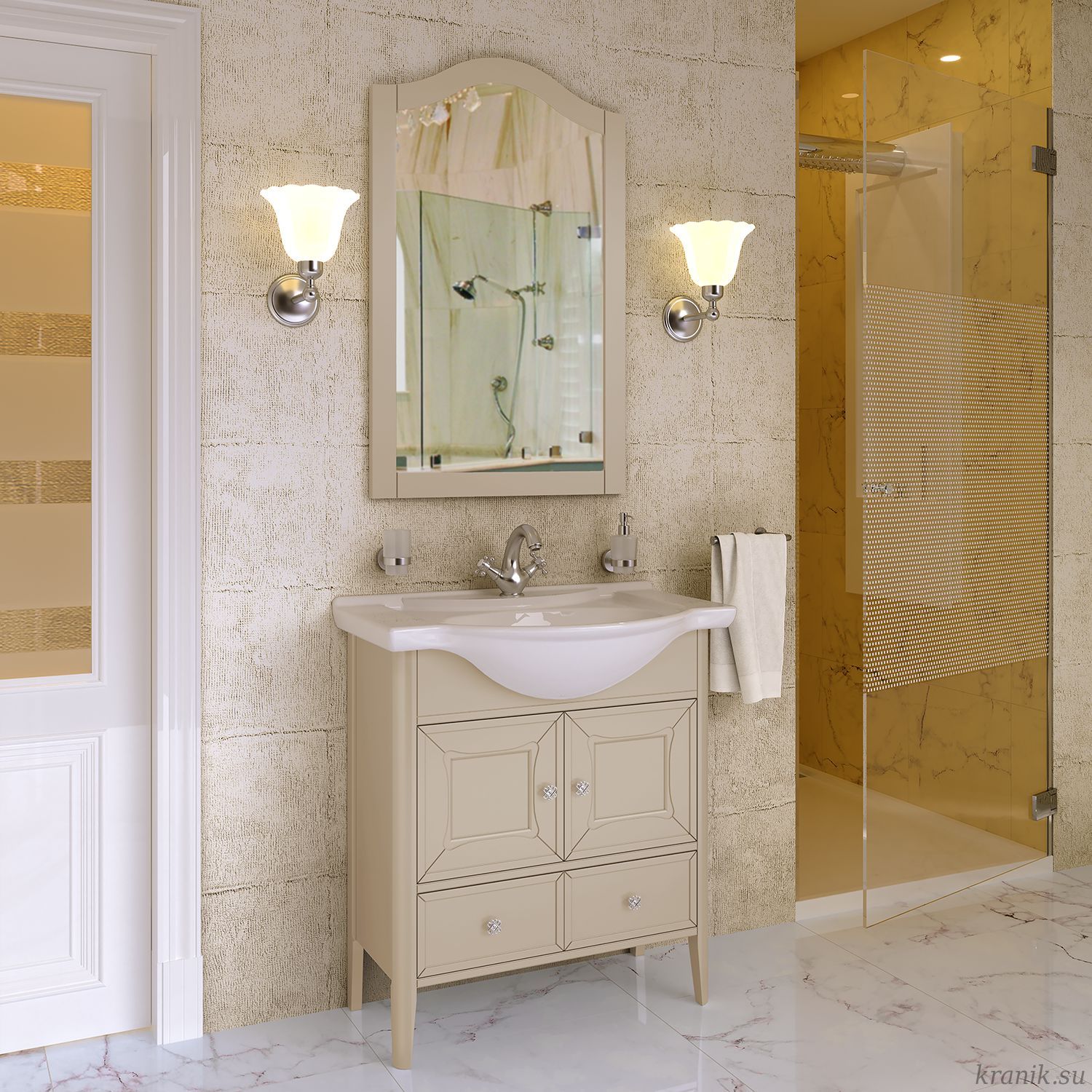 Тумба с раковиной Timo Aurora 75 M-VR cappuccino