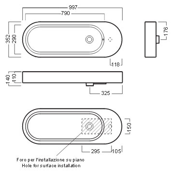 Раковина Hatria Area (100 см)
