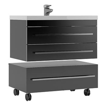 Тумба Aquanet Верона 75 подкатная черная