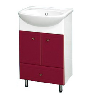 Тумба с раковиной Misty Уют 50 с нижним ящиком бордо