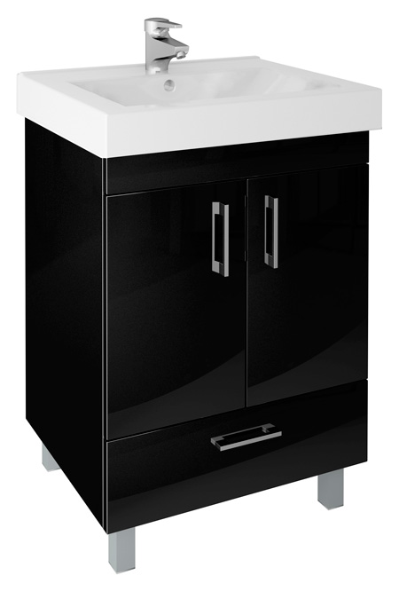Тумба с раковиной Cezar Unicus 60 черная нижний ящик