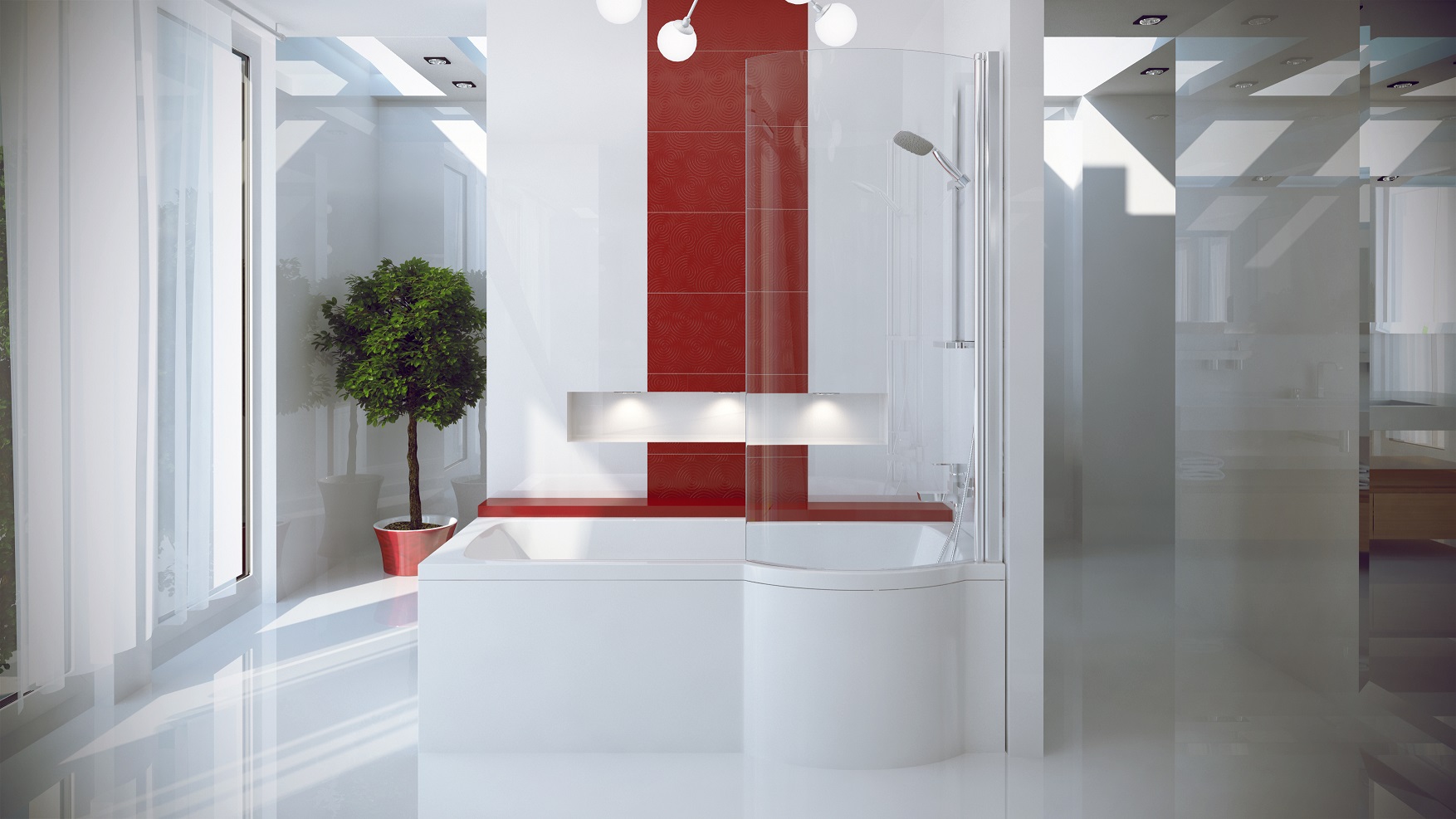 Акриловая ванна BESCO INSPIRO с душевой кабиной 170x70 R