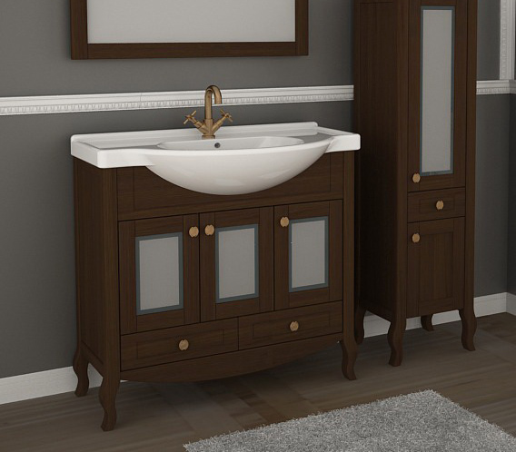 Тумба с раковиной ASB-Mebel Флоренция 85 бук тироль витраж