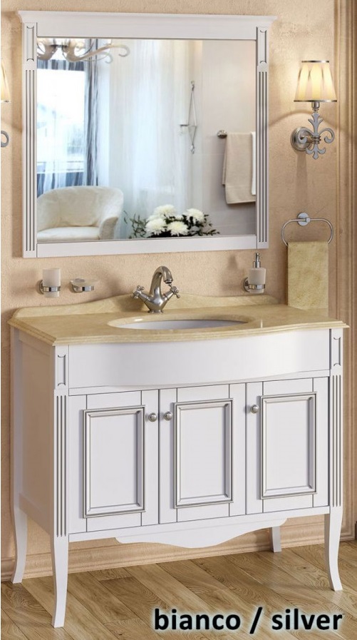 Тумба с раковиной Timo Aura 100 M-R bianco/silver