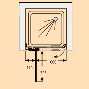 Душевая дверь в нишу Provex E-lite 2007-EI-05-GL L 120 см