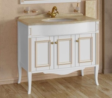 Тумба с раковиной Timo Aura 100 M-R bianco/gold