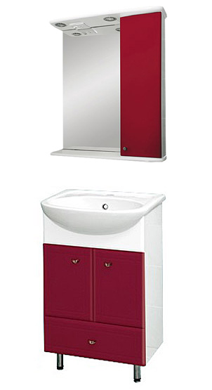 Мебель для ванной Misty Уют 50  с нижним ящиком бордо