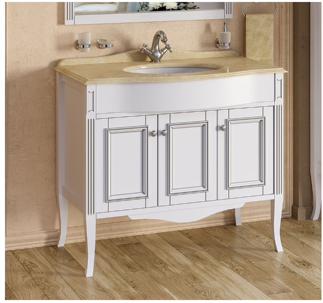 Тумба с раковиной Timo Aura 90 M-R bianco/silver