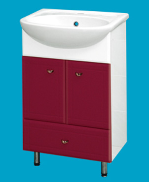 Тумба с раковиной Misty Уют 50 с нижним ящиком бордо