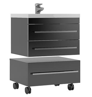 Тумба Aquanet Верона 58 подкатная черная