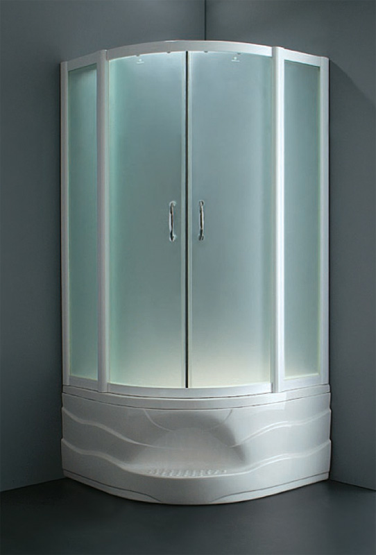 Душевой уголок Am.Pm Sense Deep профиль белый прозрачное стекло с поддоном