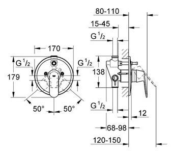 Смеситель Grohe Eurosmart Cosmopolitan 32879000 для ванны с душем