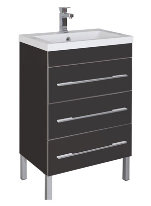 Тумба с раковиной Aquanet Верона 58 черная