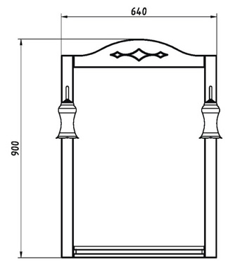 Зеркало ASB-Mebel Флоренция Квадро 60 белое патина серебро со светильниками