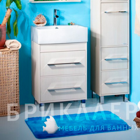 Тумба с раковиной Бриклаер Чили 55 светлая лиственница