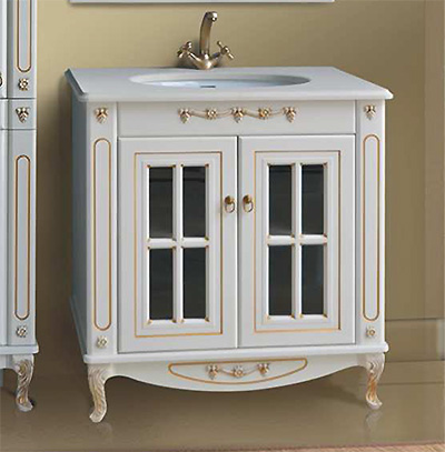 Тумба с раковиной Атолл Верона 85 дорато К витрина