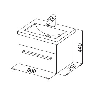 Тумба с раковиной Aquanet Нота 50 венге