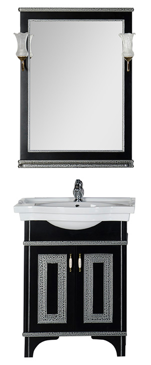 Мебель для ванной Aquanet Валенса 70 черный краколет/серебро