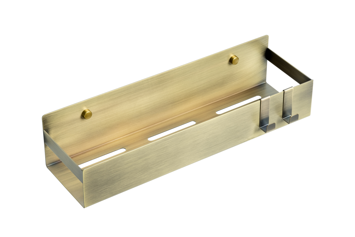 Полка подвесная + 2 крючка Boheme BRONZE 10965-BR