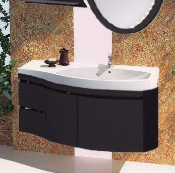 Тумба с раковиной Aquanet Опера 2-115  черная R