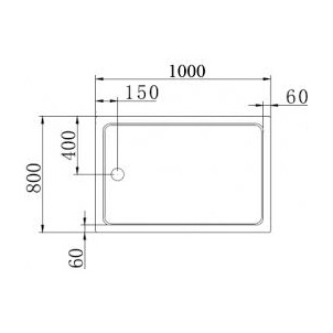 Поддон для душа Cezares Tray прямоугольный 100/80 акриловый