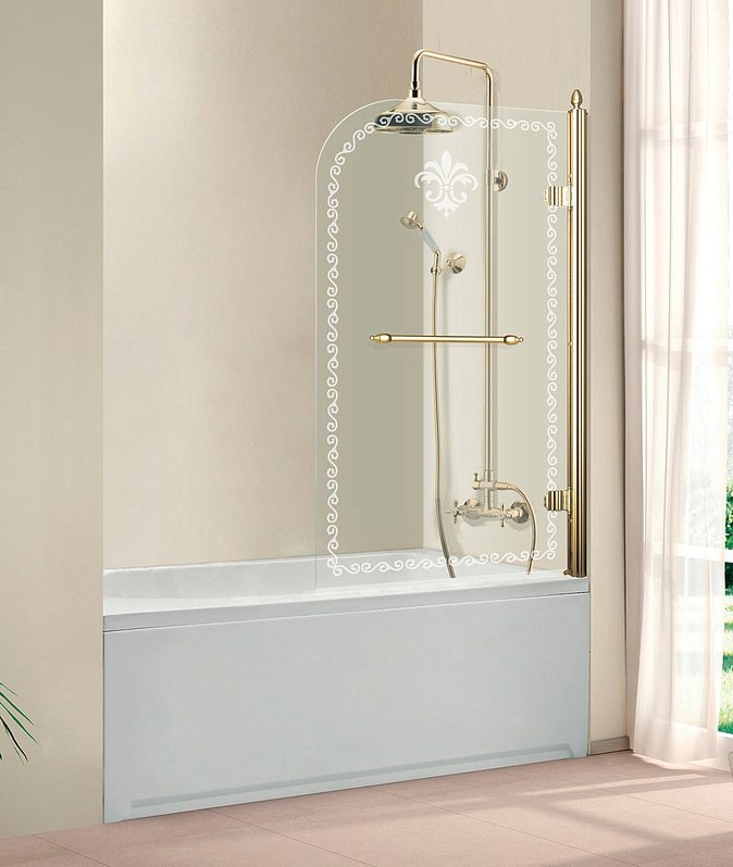 Шторка для ванны Cezares RETRO-A-V-1-80/145-CP-G-R